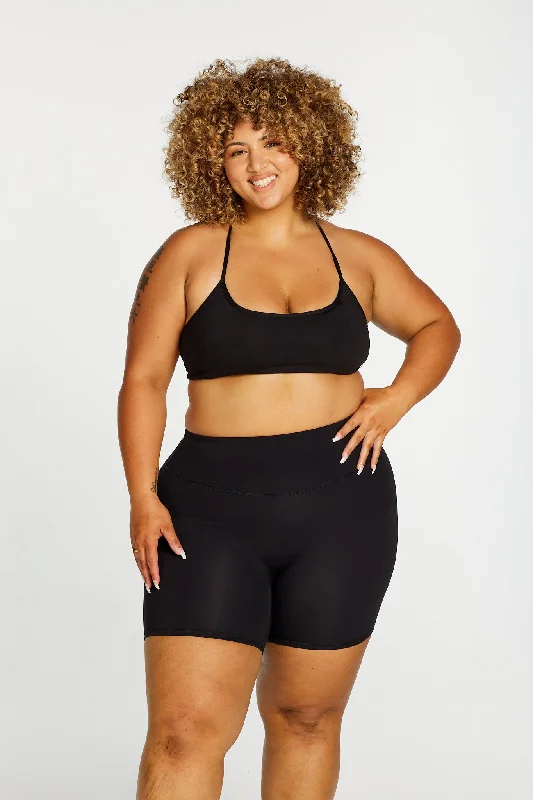 Yoga Shorts for Strong Core Exercises -STAPLE MID SHORT ONYX