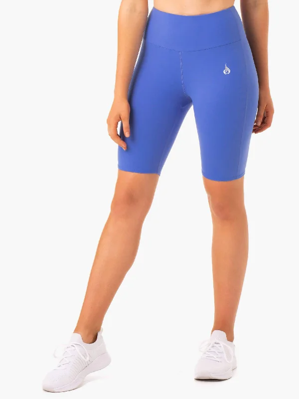 Yoga Shorts for Movement and Flexibility -Staples Scrunch Bum Bike Shorts - Iris Blue Yoga Shorts for Movement and Flexibility -Staples Scrunch Bum Bike Shorts - Iris Blue