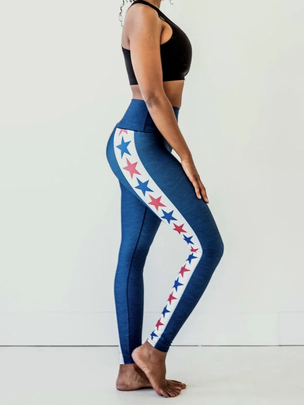 Soft, Flexible Yoga Pants for Flexibility -Red, White & Blue Yoga Pants *FINAL SALE*