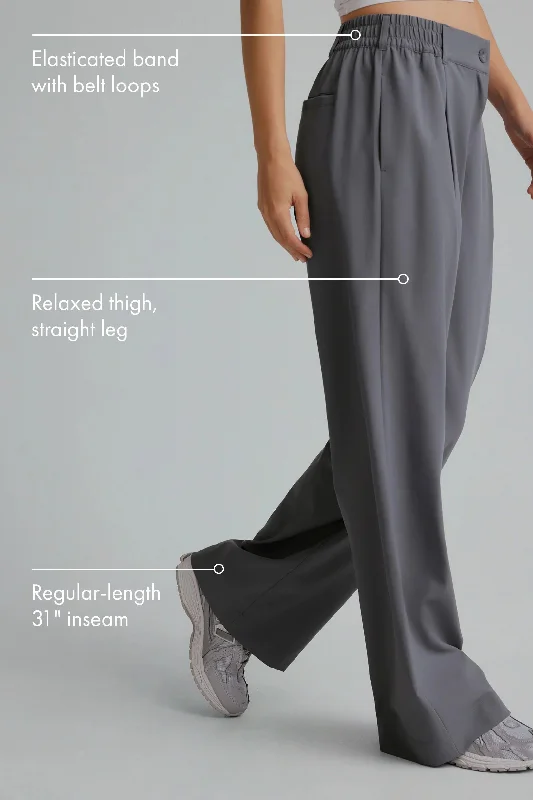 High Compression Yoga Shorts -Status Wide Leg Trousers - Night Shadow