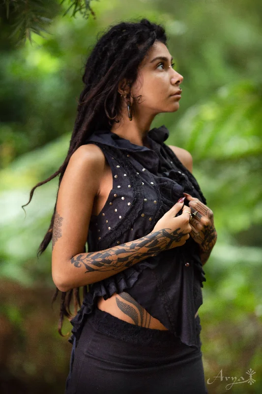 Women's Yoga Tops for Flexibility -Steampunk Burlesque Vest