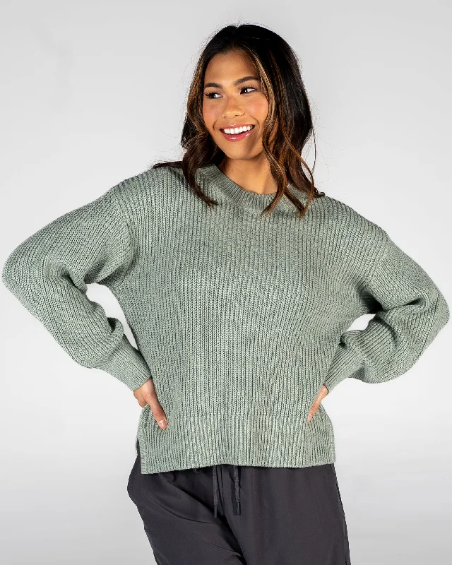 Yoga Tops for Daily Practice -Catalina Sweater - Eucalyptus