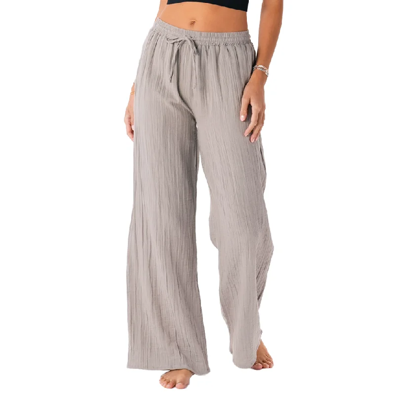 Yoga Pants with 4-Way Stretch -Stone Cotton Cabana Pants