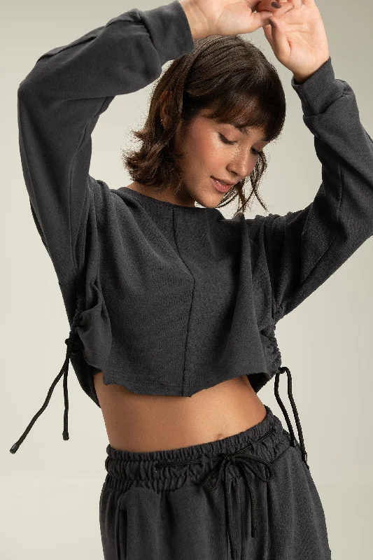 Long-Sleeve Yoga Tops for Winter Weather -Stone Sweatshirt