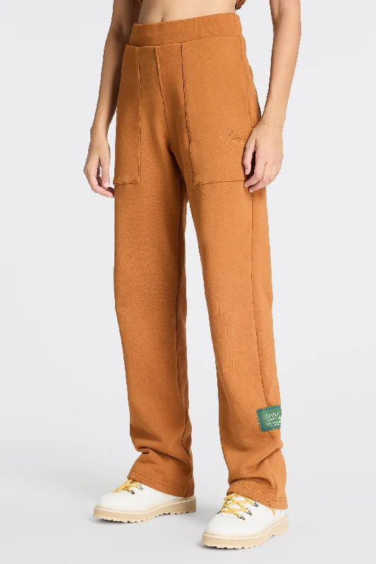 Flexible Fit Yoga Pants -Straight Leg Pant - Camel