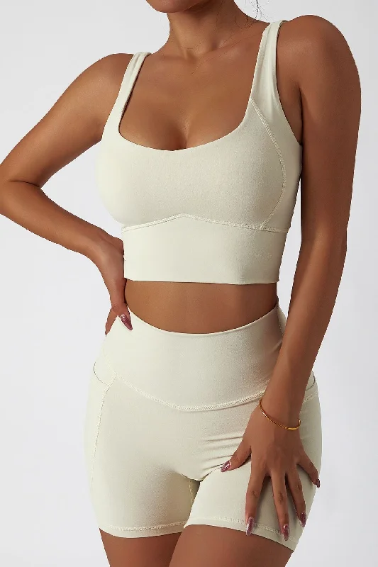 Yoga Bar with Sunflower Seeds -Longline Backless Sports Bra Top