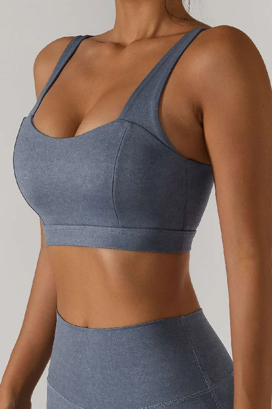 Vegan Yoga Bars -Straight Straps Backless Sports Bra