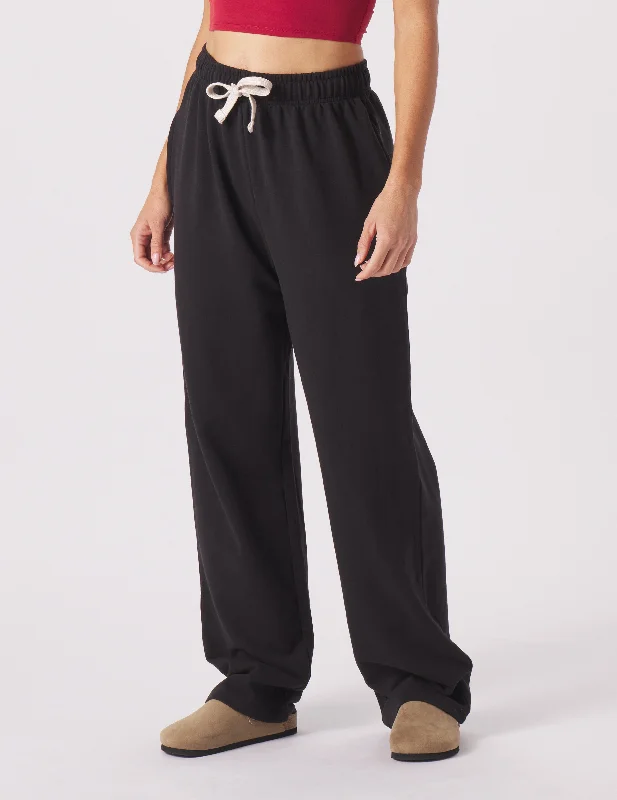 Best Yoga Pants for Stretching -Straight Leg Sweatpant: Black