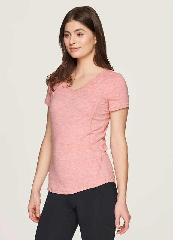 Yoga Tops for Flexibility and Recovery -Stratus Super Soft Heathered V-Neck Tee