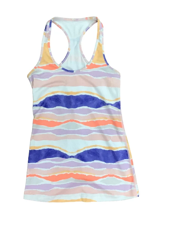 Yoga Tops for Intense Core Training -Striped Pattern Athletic Tank Top Lululemon, Size S
