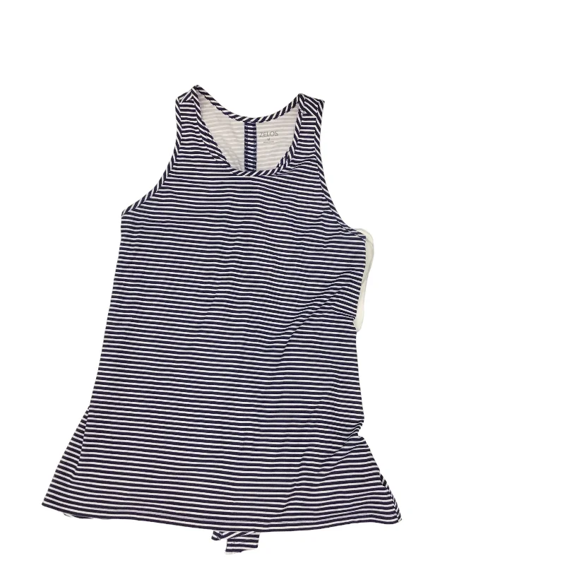 Plus Size Yoga Tops -Striped Pattern Athletic Tank Top Zelos, Size M