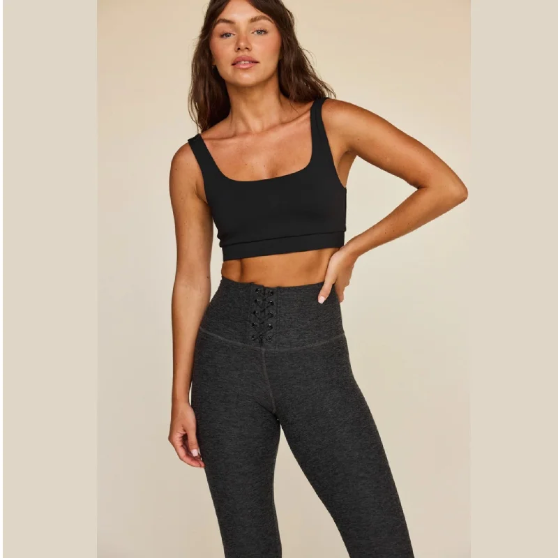 Yoga Pants for Active Women -Kennedy Ankle Legging - Charcoal Heather Grey
