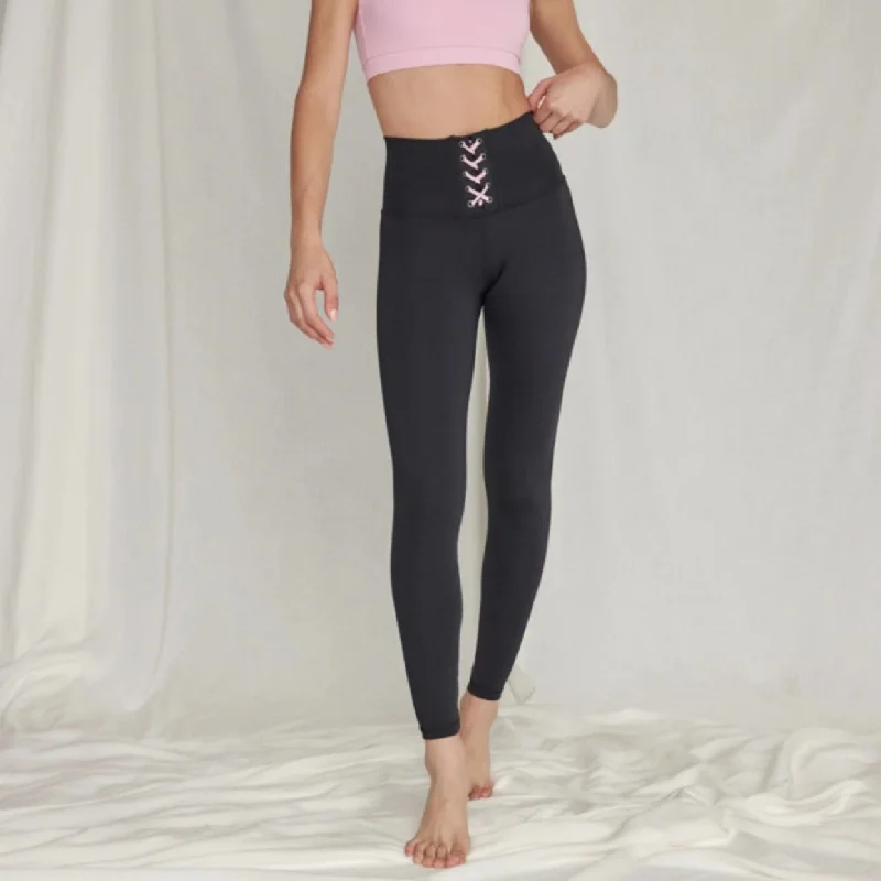 Breathable Yoga Pants for Workouts -Kennedy Legging - Black/Candy Crush