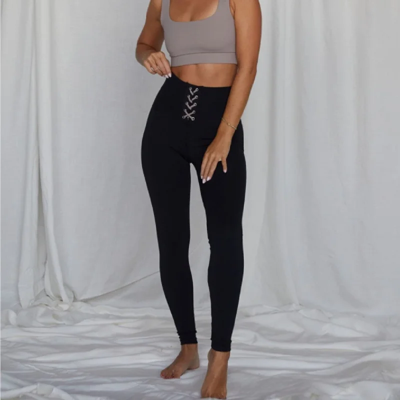 High-Waisted Yoga Pants for Strength Training -Kennedy Legging - Smoke