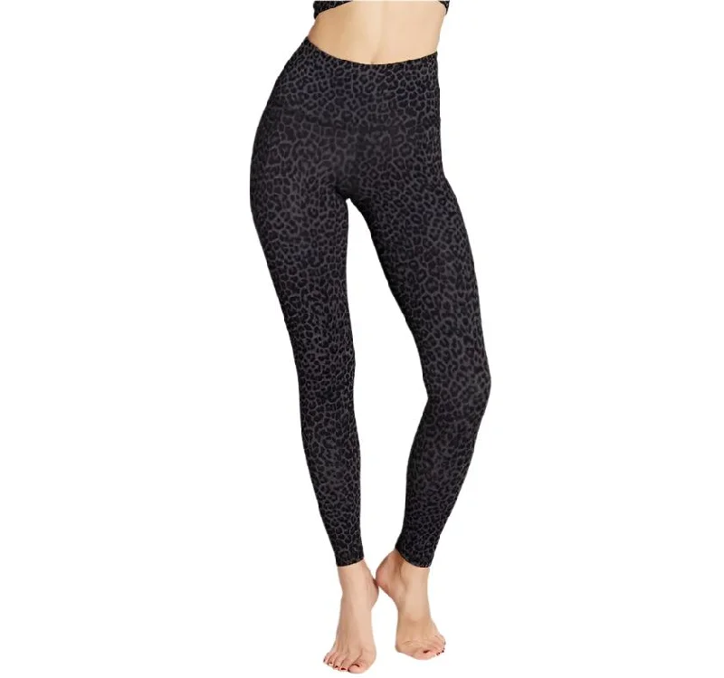 Soft Yoga Shorts for Active Women -Strut-This Teagan Ankle Grey Leopard