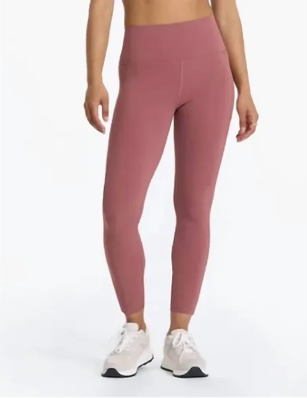 Yoga Shorts for Women’s Stretching -Studio Pocket Legging In Rosewood
