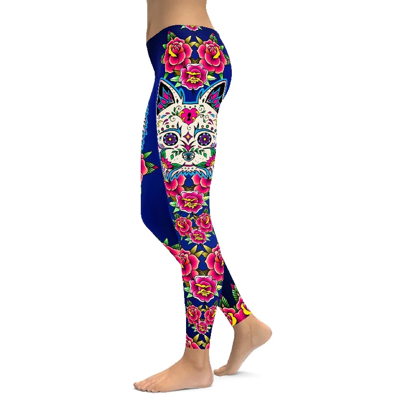 Yoga Pants for Mobility and Flexibility -Sugar Skull Yorkshire Leggings