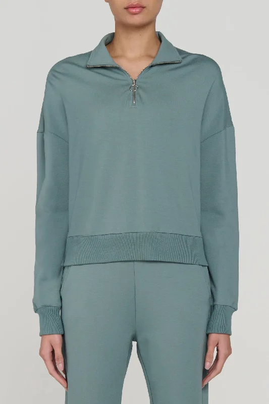 Yoga Tops with Athletic Fit -Suit Yourself 1/4 Zip Sweater