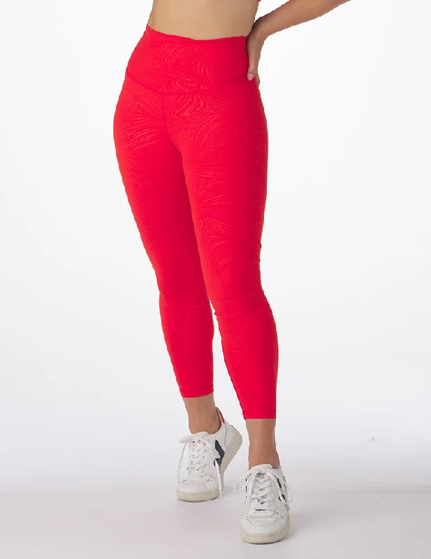 Full-Length Yoga Pants -Sultry 7/8 Legging: Cherry Swirl Gloss