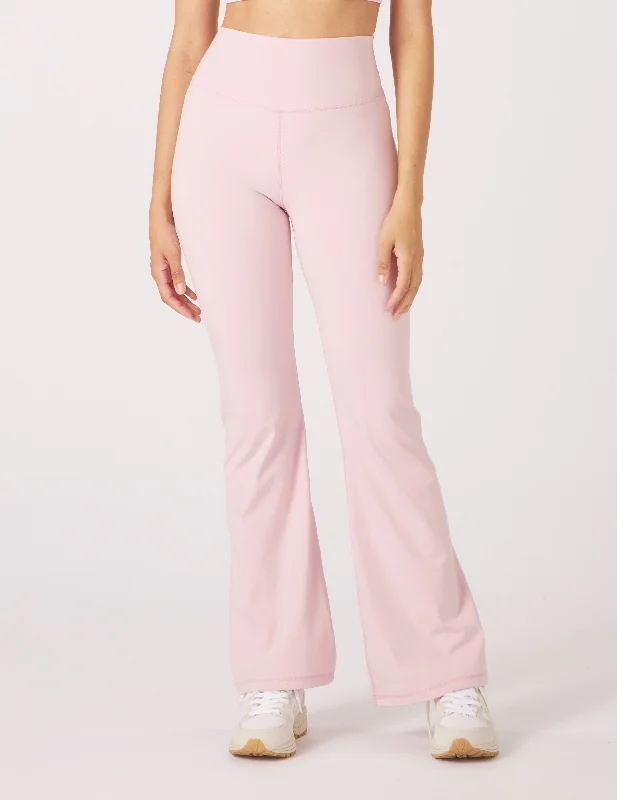 High-Waisted Yoga Pants for Comfort -Sultry Flare: Peony