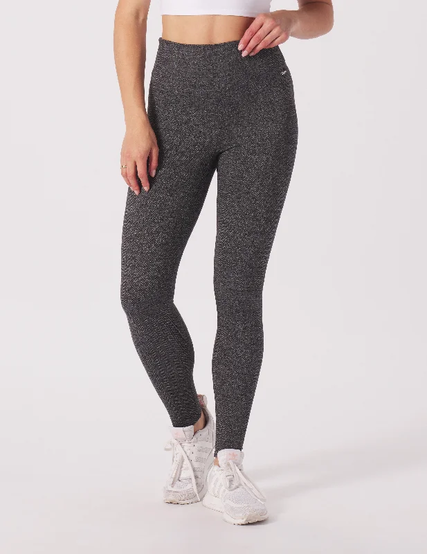 Yoga Pants for Comfort -Sultry Legging: Black Herringbone