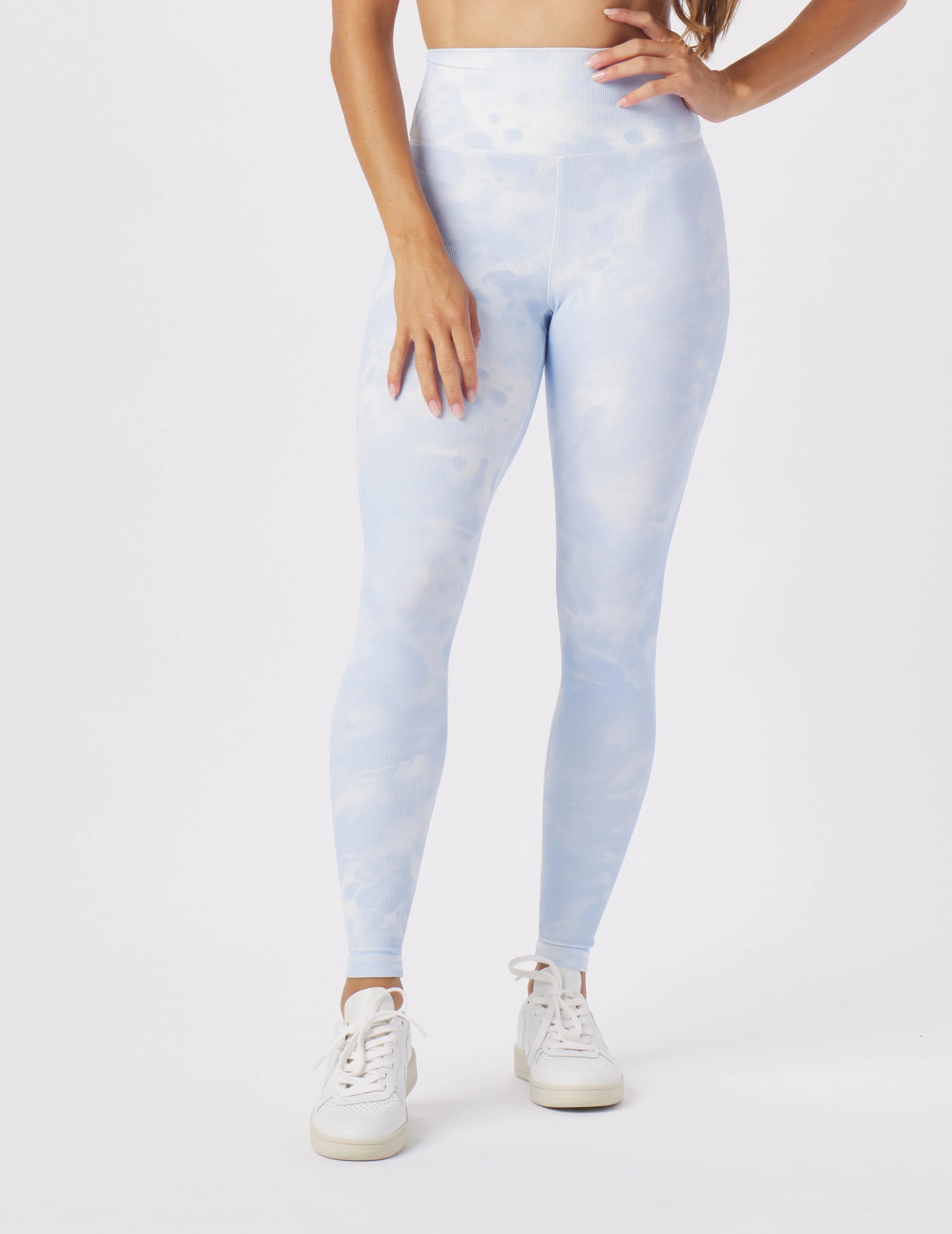 Yoga Pants for Full Coverage -Sultry Legging: Ice Blue Lava Dye