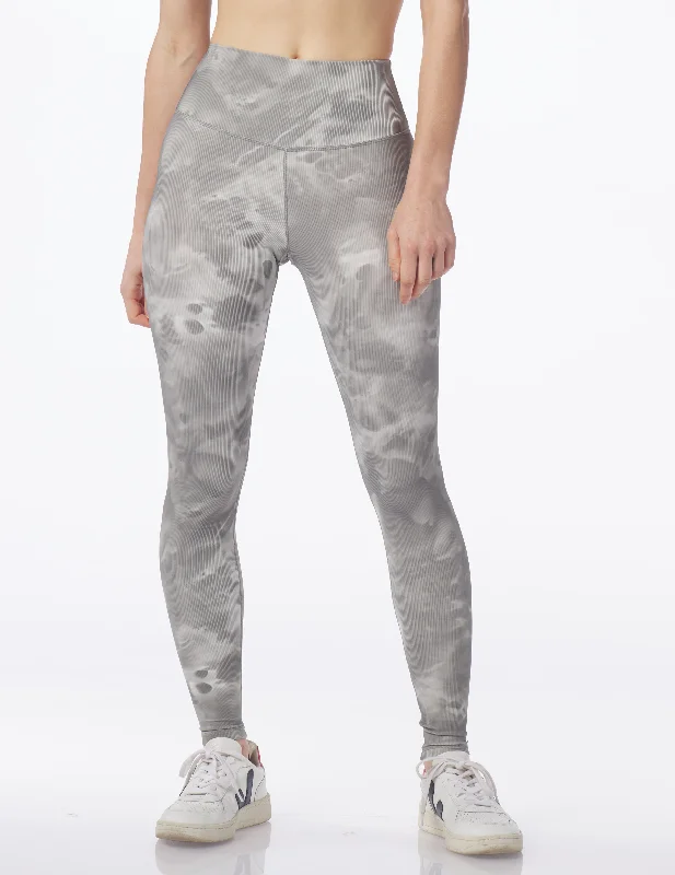 Yoga Pants for Stability -Sultry Legging: Silver Fog Lava Dye