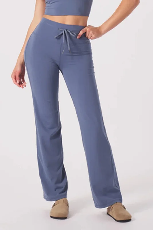 Yoga Shorts for Women with Maximum Comfort -Sultry Straight Leg - Washed Blue *Restocks in October
