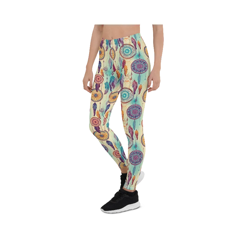 Soft Yoga Pants with Supportive Waist -Summer Dream Catcher Leggings