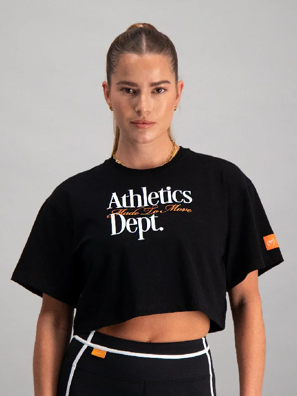 High-Waisted Yoga Tops for Better Fit -Sunday Baby Tee - Black