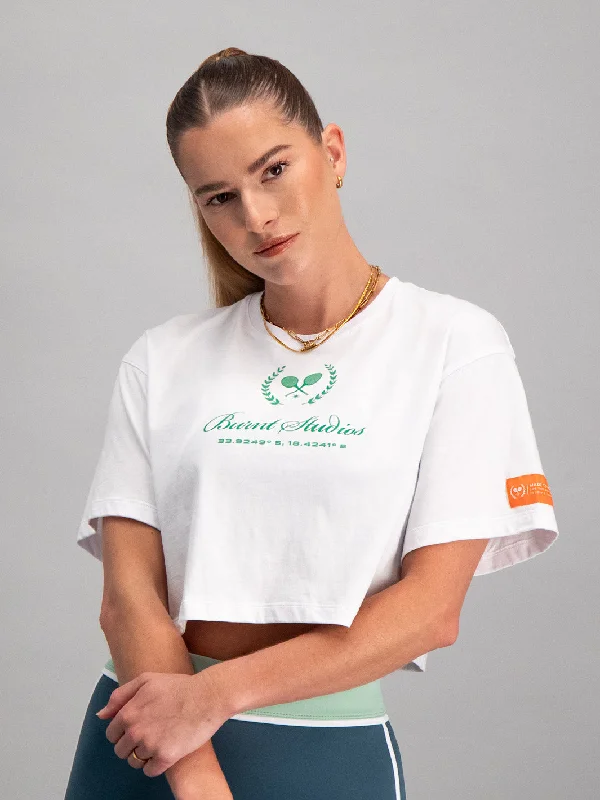 Soft and Comfortable Yoga Tops for Women -Sunday Baby Tee - White