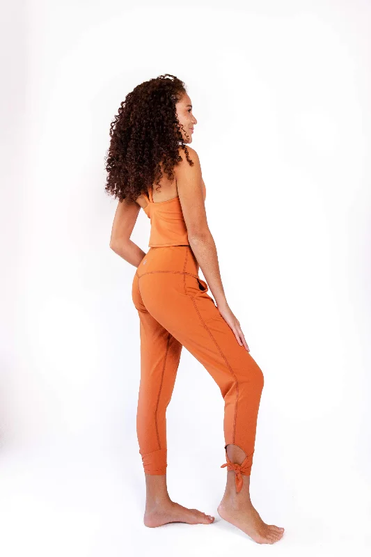 Soft, Flexible Yoga Pants for Flexibility -Sunday Jogger in Burnt Orange