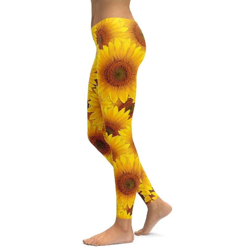 Comfortable Leggings for Yoga -Sunflower Leggings