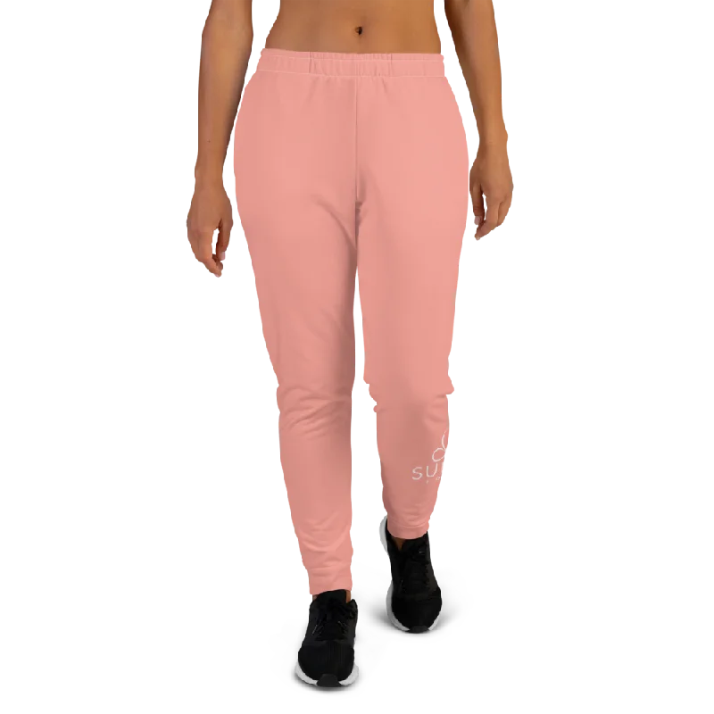 Yoga Pants for Full Coverage -Sunia Solid Pink Women's Joggers