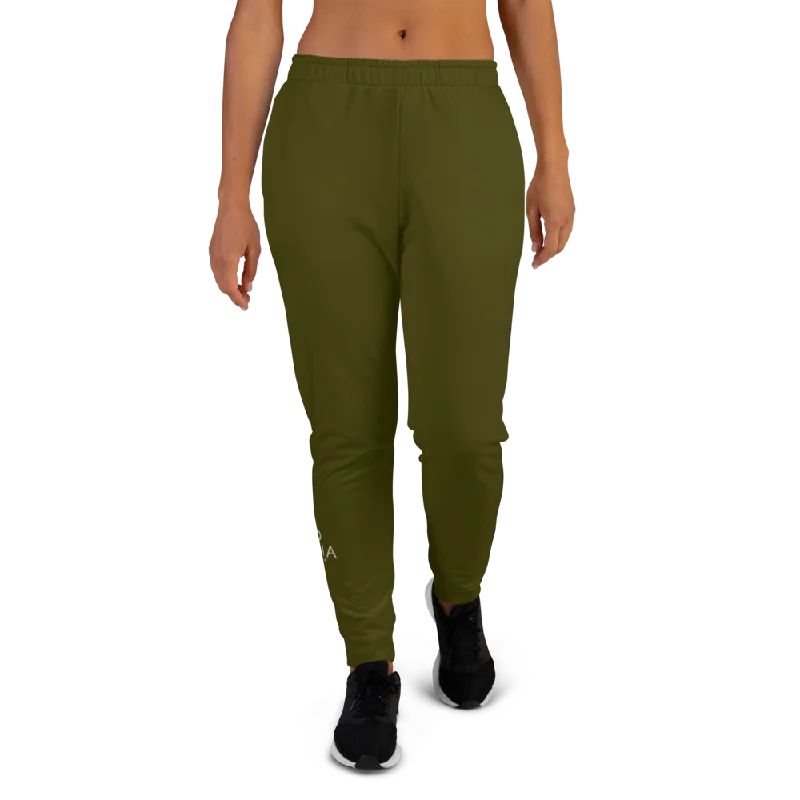 Women's Full-Length Yoga Pants -Sunia Yoga Army Green Women's Joggers