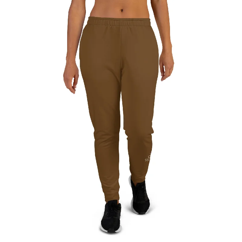 Comfortable Yoga Pants for Flexibility -Sunia Yoga Brown Women's Joggers