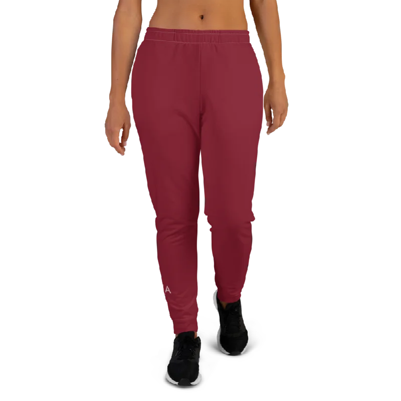 Yoga Pants for Sports and Fitness -Sunia Yoga Burgundy Women's Joggers