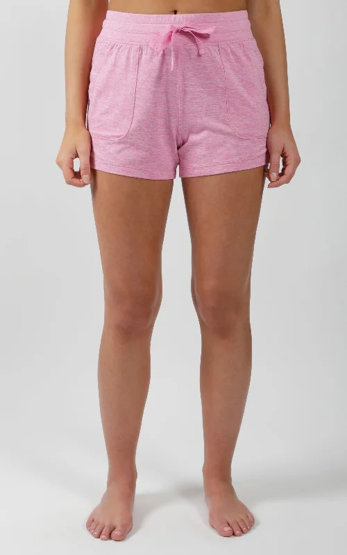 Comfortable Yoga Shorts for Full Mobility -Super Soft Cationic Heather Lounge Short