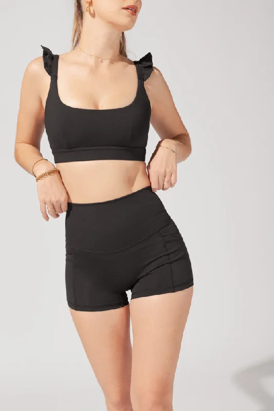 Stylish Women's Yoga Shorts for Fitness -Supersculpt™ Booty Short - Black