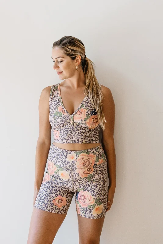 Yoga Shorts for Support and Comfort -Swaay Shorts - Wild Rose