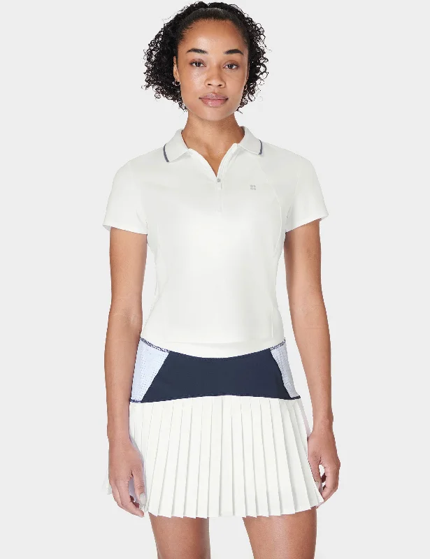 Loose Fit Yoga Tops for Relaxing Practice -Power Match Point Tennis T-Shirt - White