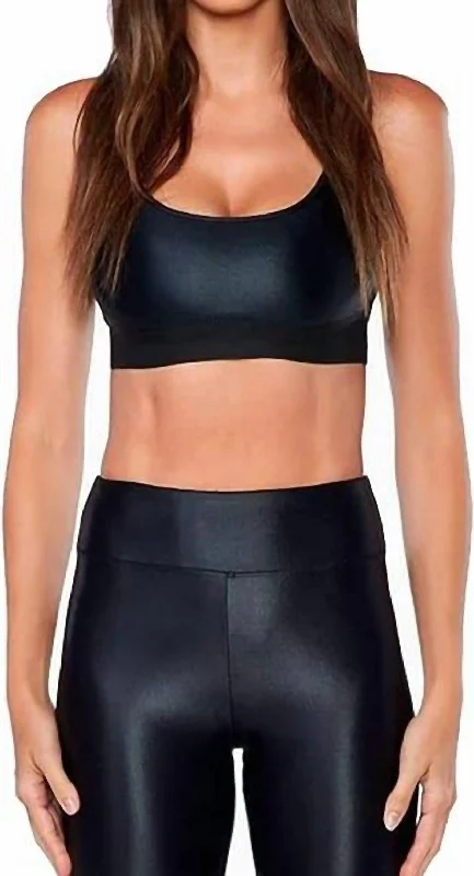 Yoga Shorts for Flexibility and Strength -Sweeper Sports Bra In Black