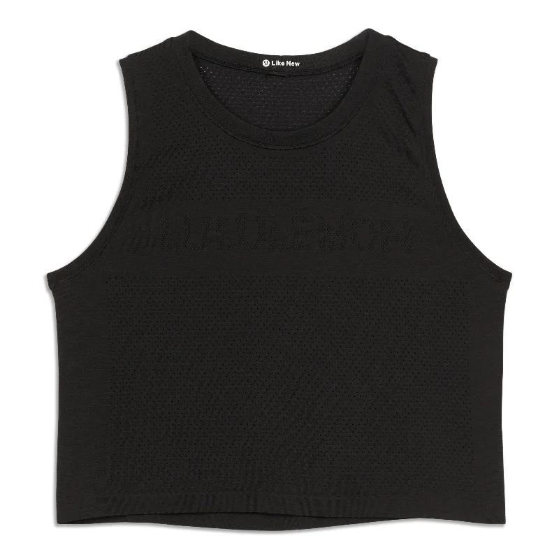 Seamless Yoga Tops for Active Sessions -Swiftly Breathe Cropped Tank Top - Resale