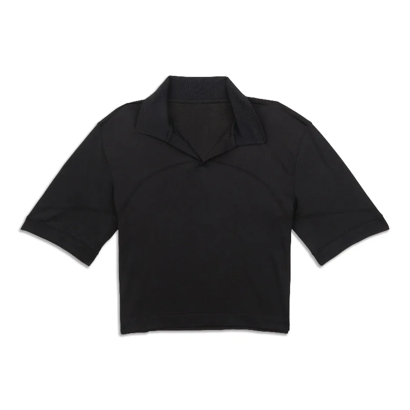 Yoga Tops for Hot Yoga and Intense Sessions -Swiftly Tech Relaxed-Fit Polo Shirt - Resale Yoga Tops for Hot Yoga and Intense Sessions -Swiftly Tech Relaxed-Fit Polo Shirt - Resale