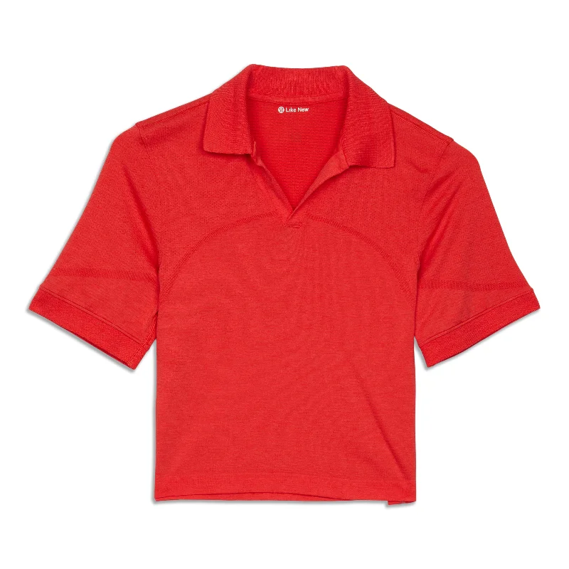 Colorful Yoga Tops -Swiftly Tech Relaxed-Fit Polo Shirt - Resale