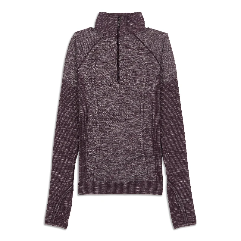 Tank Style Yoga Tops -Swiftly Wool Zip Long Sleeve Shirt - Resale