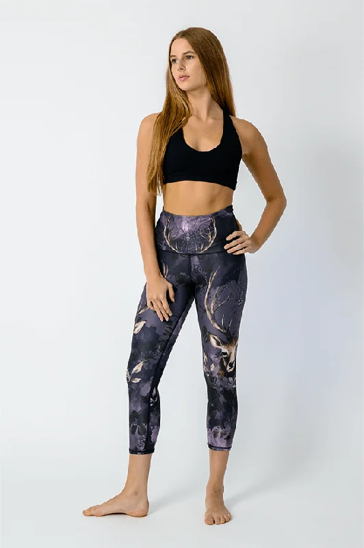 Premium Yoga Pants for Better Stretch -Symbiosis Printed Yoga Crops