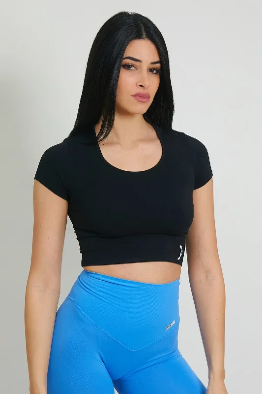 Yoga Tops for Movement and Flexibility -T-Shirt Crop Top Frida Nero