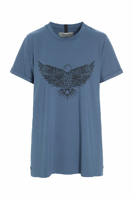 Yoga Tops for Relaxed Yoga and Poses -T-SHIRT EAGLE - 96089 - DUSTY BLUE