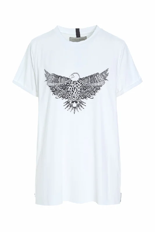 Women's Yoga Tops with Full Coverage Support -T-SHIRT EAGLE - 96089 - WHITE